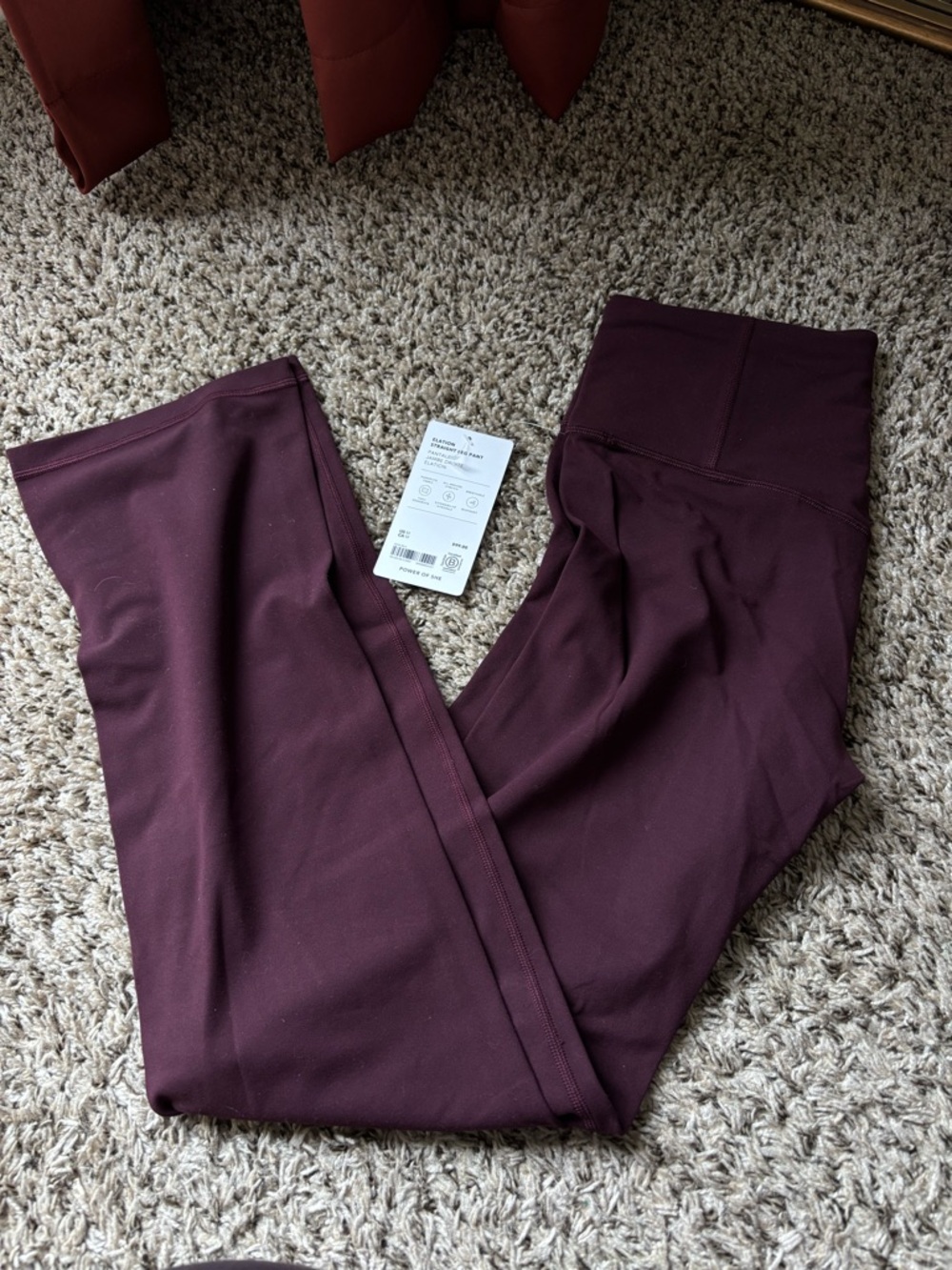 Athleta Burgundy Straight Leg Elation Pant